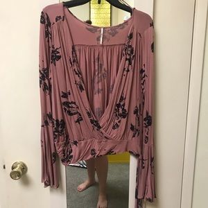 Free People Deep Cut Wrap Top